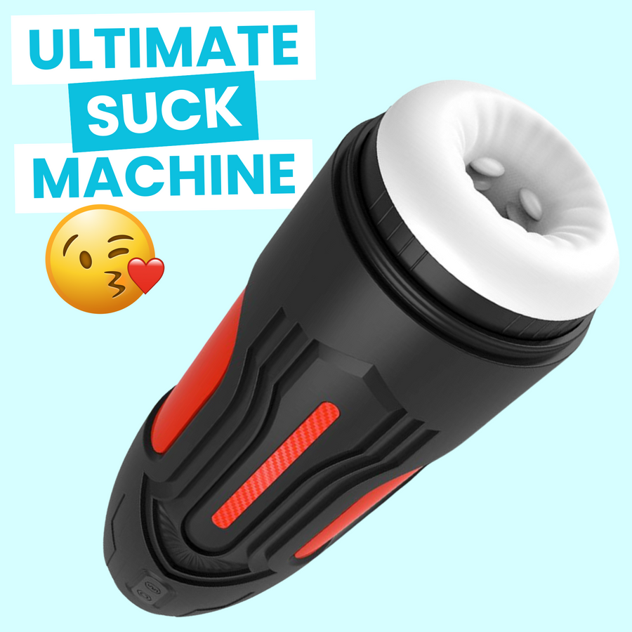 ultimate suck machine with blue background 