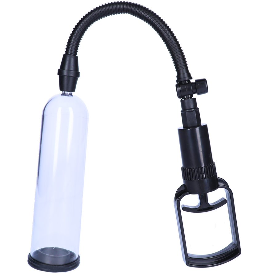 manual penis pump with black sleeve