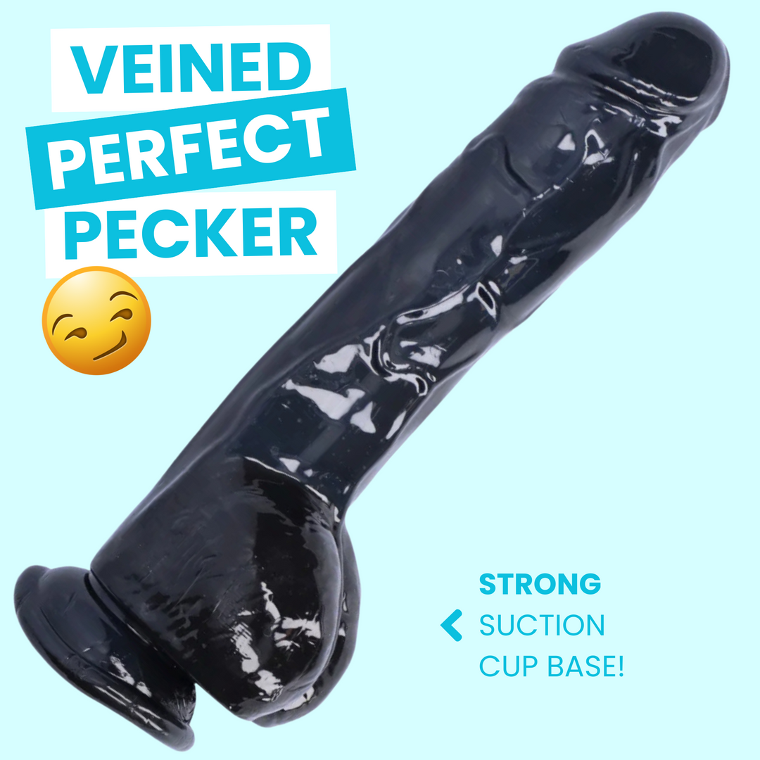 VEINED PERFECT PECKER. STRONG SUCTION CUP BASE!