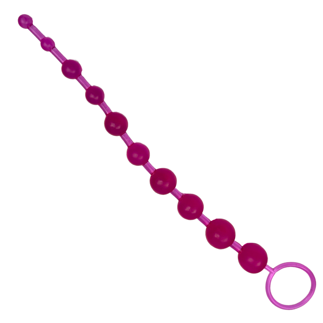 pink anal beads with pull loop