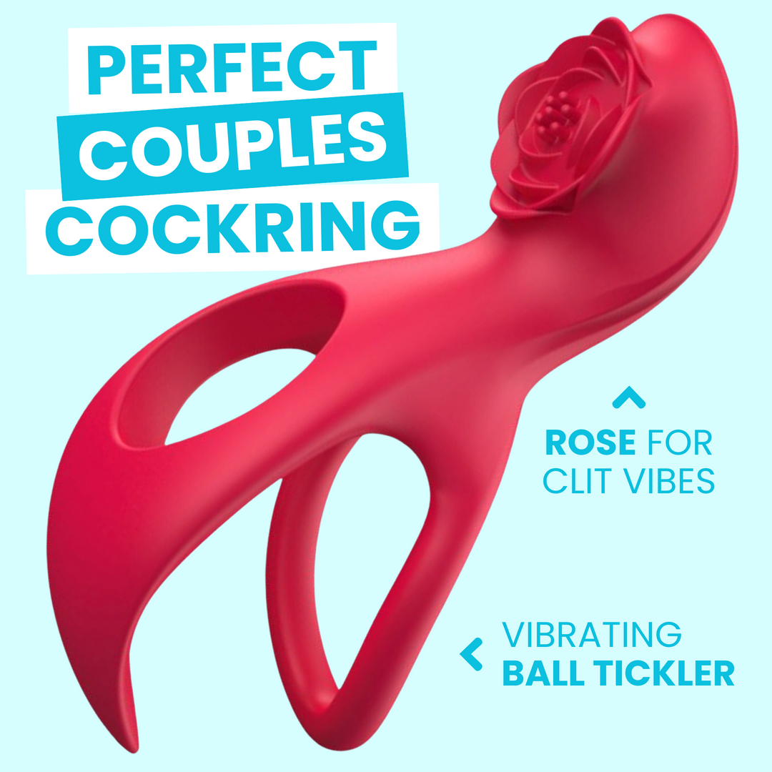 Perfect couples cockring, rose for clit vibes, vibrating ball tickler 