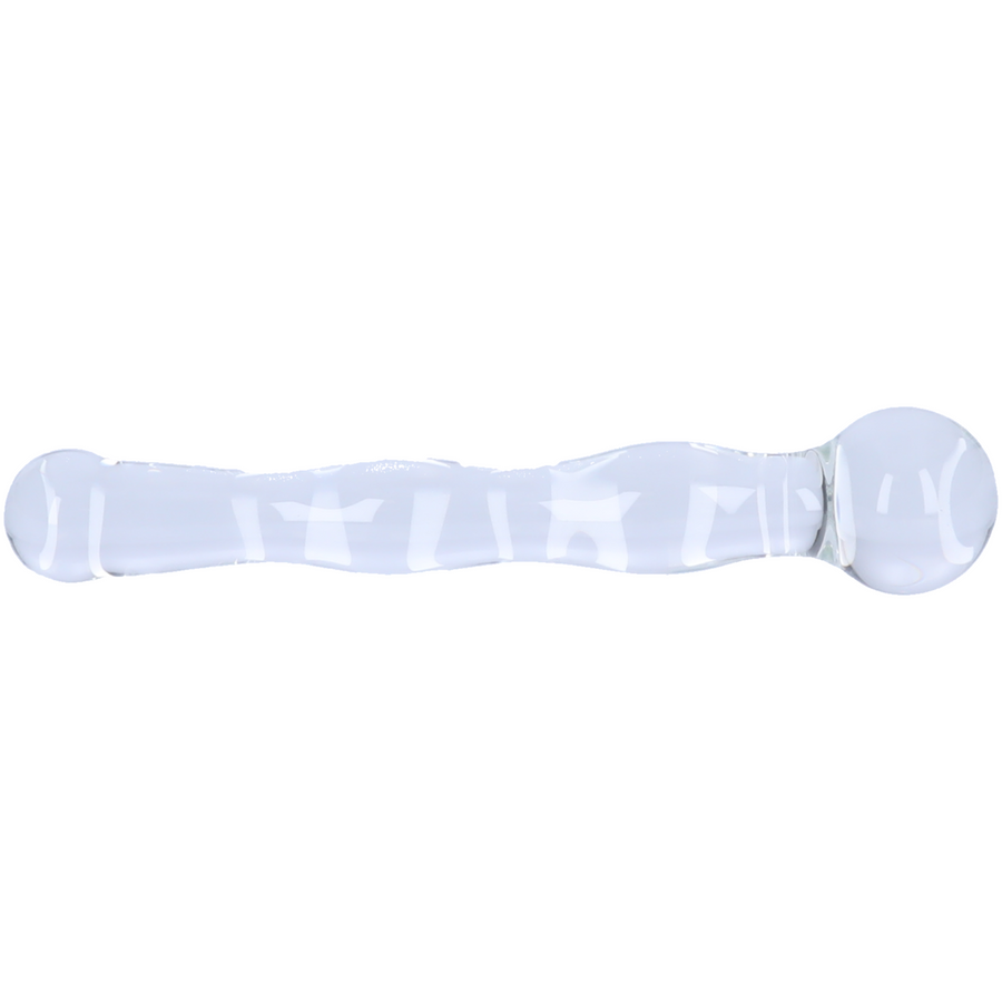 clear wavy glass dildo