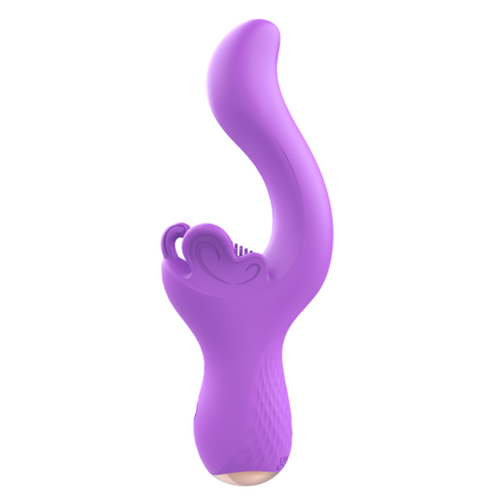 Side View of Silicone Butterfly dual action vibrator