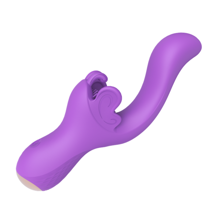 Side View of Silicone Butterfly dual action vibrator