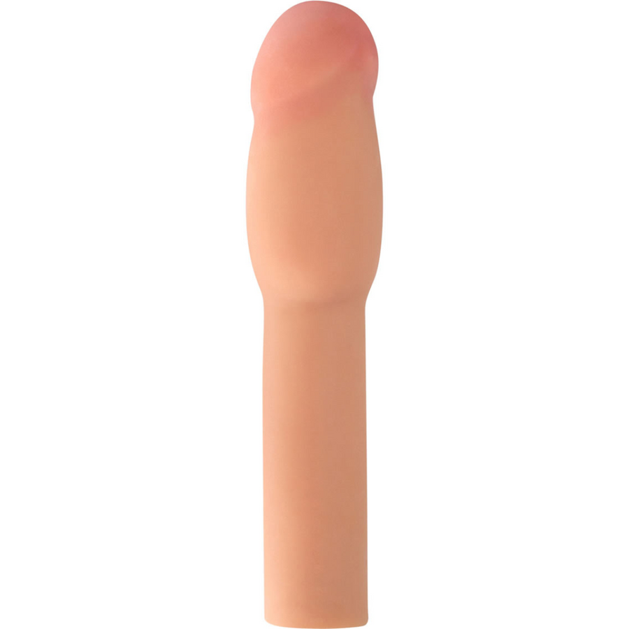 Hustler 4 Inch Penis Extension 8in - Flesh image of the product laying flat. 