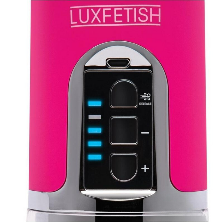 Lux Fetish Rechargeable 4 Function Auto Pussy Pump with Clit Stimulator - Pink