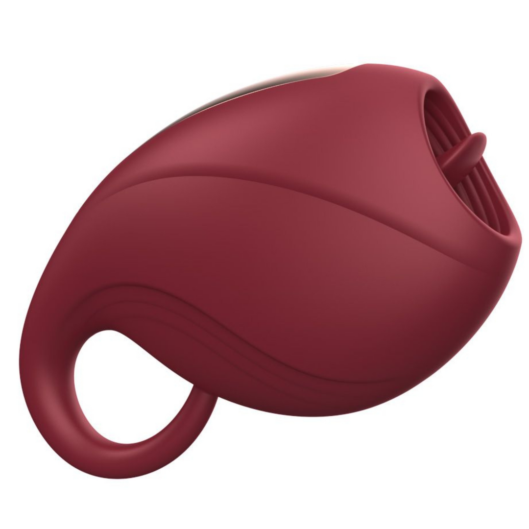 Red handheld clit licking vibrator