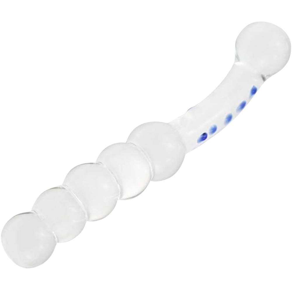 Bead end of glass dildo