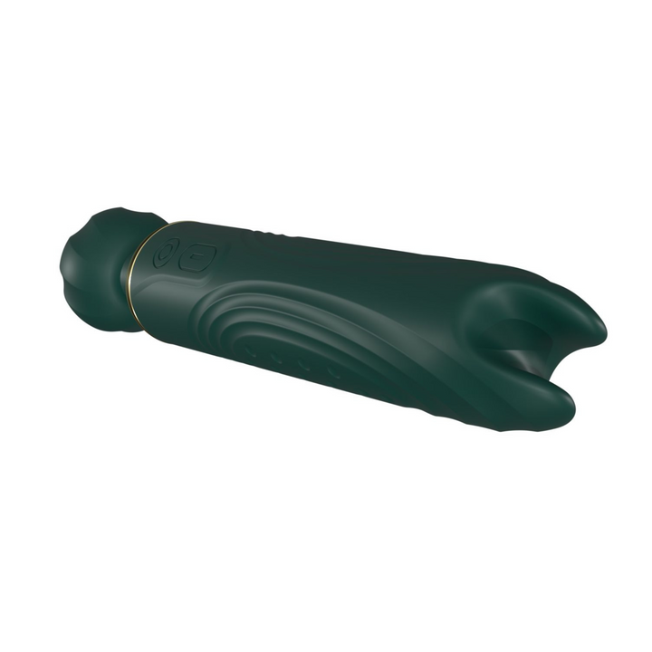 Teal dual ended massage wand showing pinpoint head