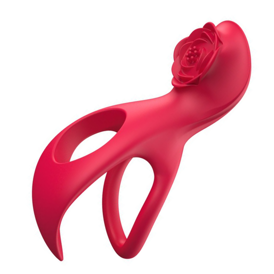 red rose couple's dual cock ring