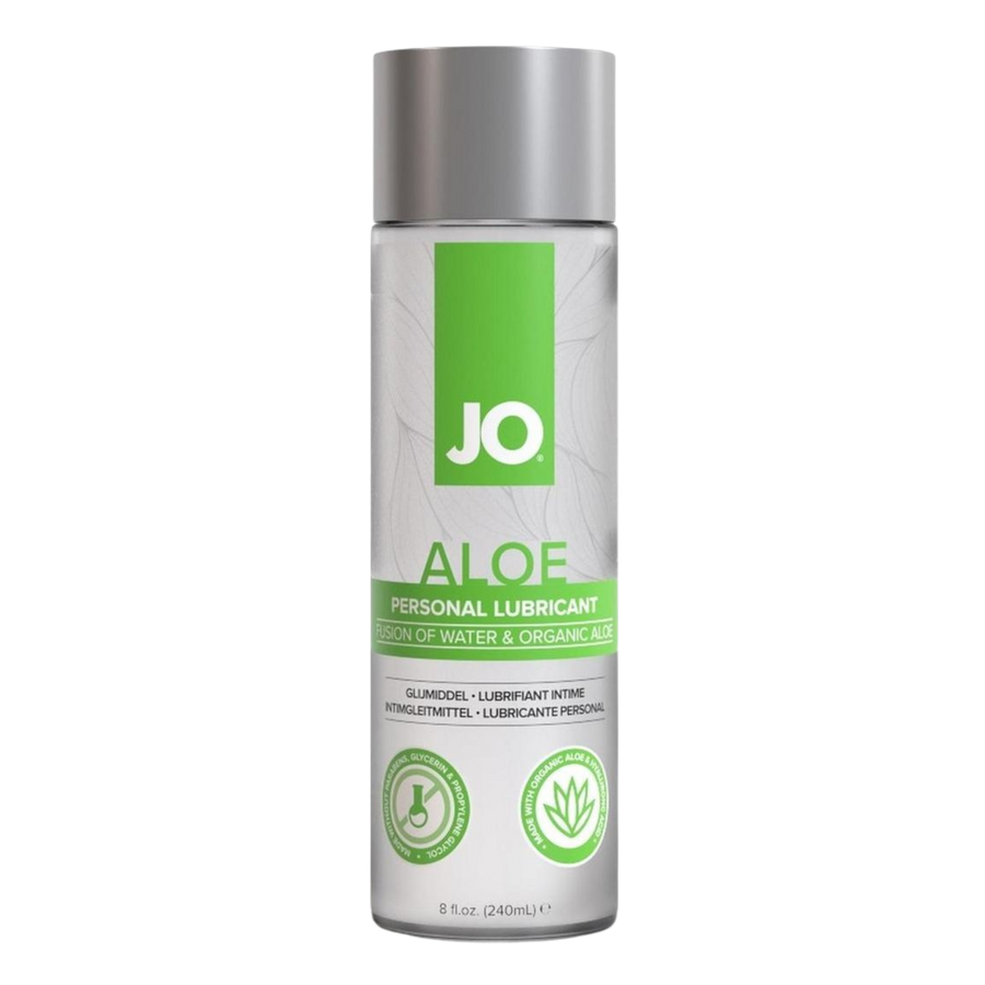 frontside of JO Aloe Original Water Based Lubricant 8oz bottle