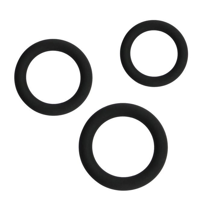 set of 3 black cockrings