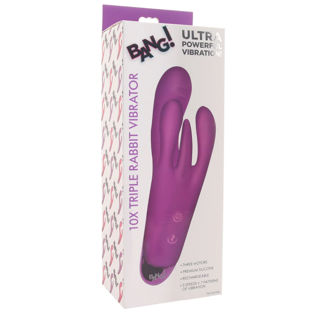 Box for purple BANG! Triple Rabbit Silicone Vibrator.