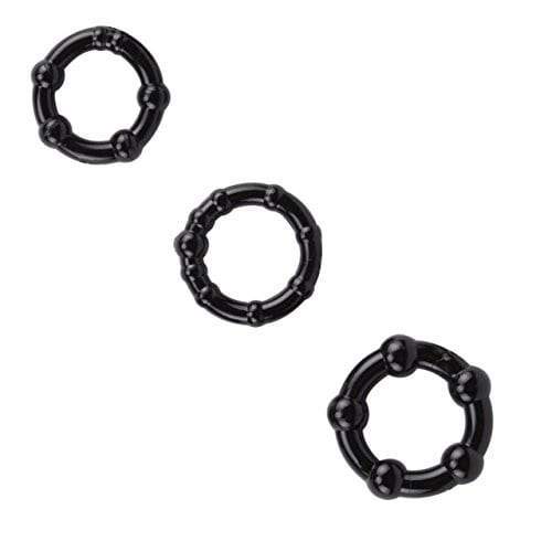 set of 3 black cock rings