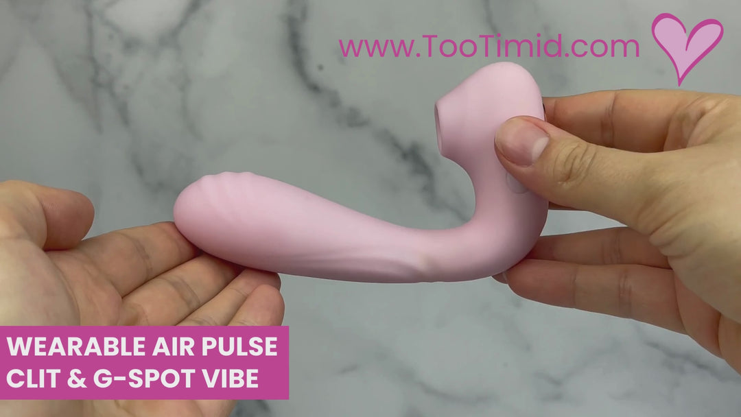 Video of pink dual action vibrator with air pulse