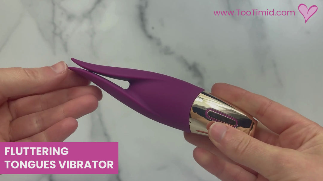 video of purple dual tongue vibrator