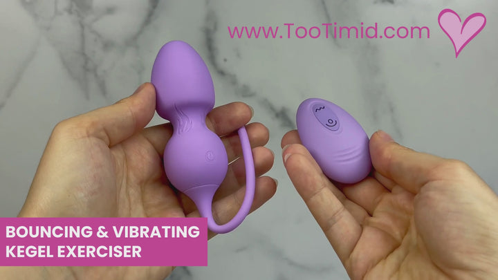 video of purple kegel balls with remote