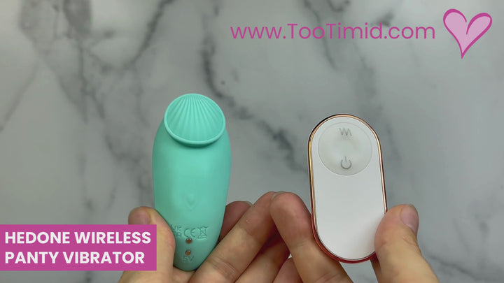 Video of teal panty vibrator with white remote