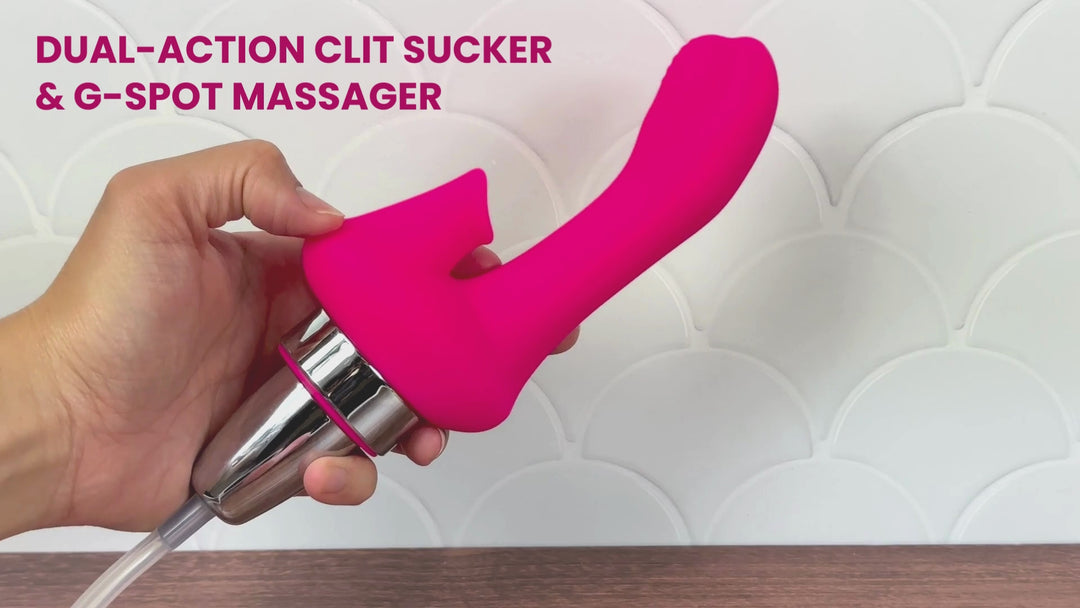 Video of dual-action clit sucker and its features.