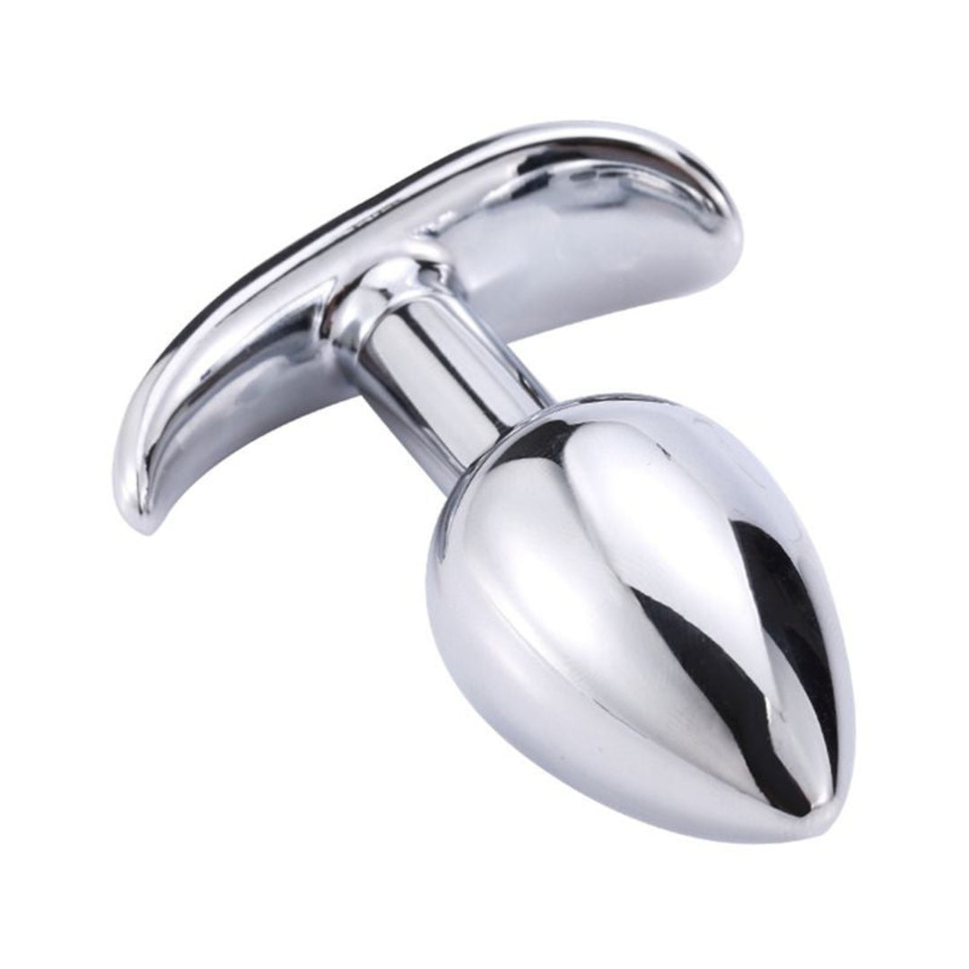 Tapered Metal Butt Plug with Jewel & Detachable Screw Plug