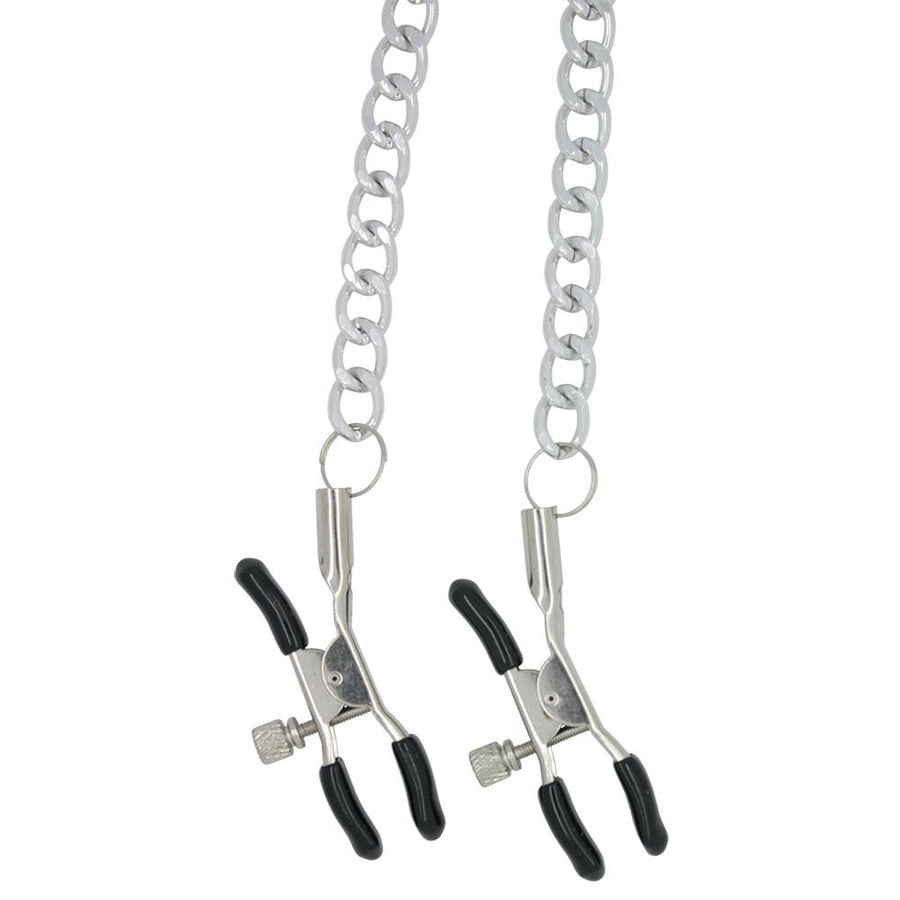 Adjustable Chained Nipple Clamps - Bondage