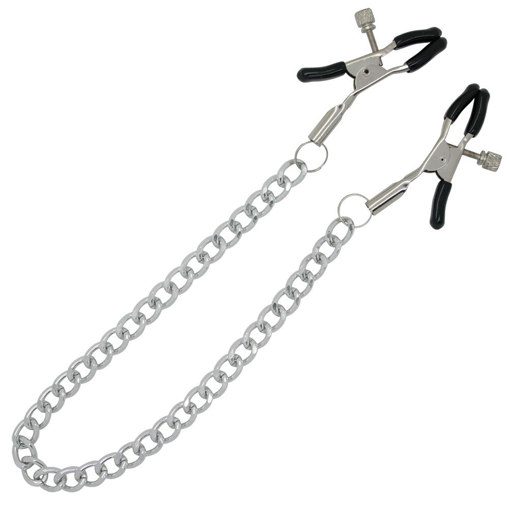 Adjustable Chained Nipple Clamps - Bondage