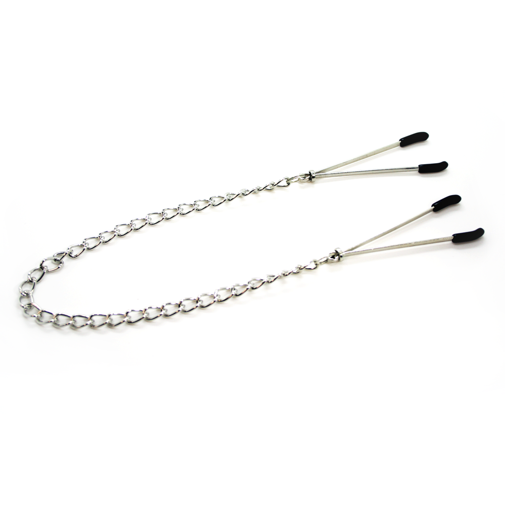 Tweezer Nipple Clamps with Metal Chain - Bondage