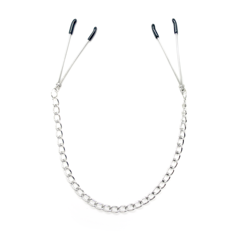 Tweezer Nipple Clamps with Metal Chain - Bondage