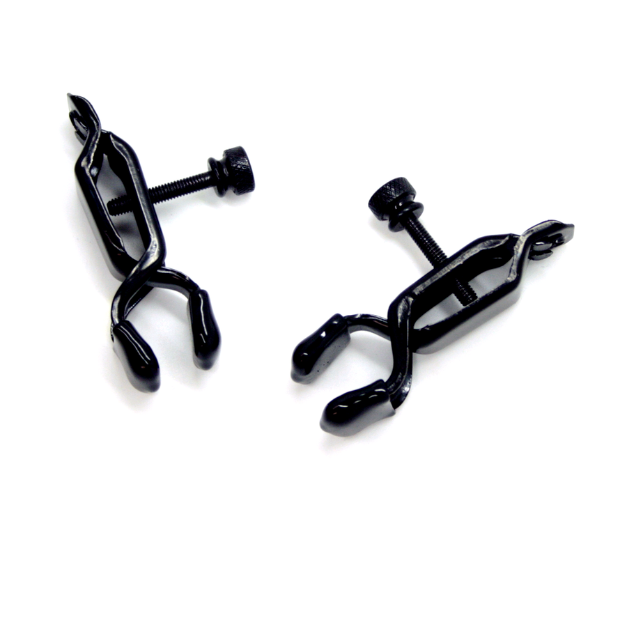 Adjustable Open Wide Black Nipple Clamps - Bondage