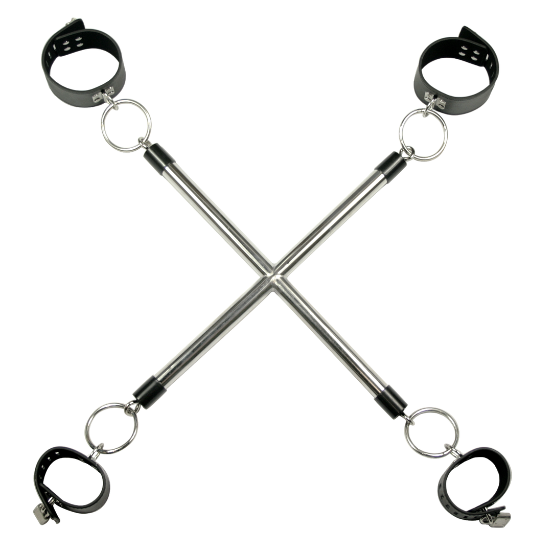 X-Hog Tie Spreader Bar With Bondage Restraints - Bondage