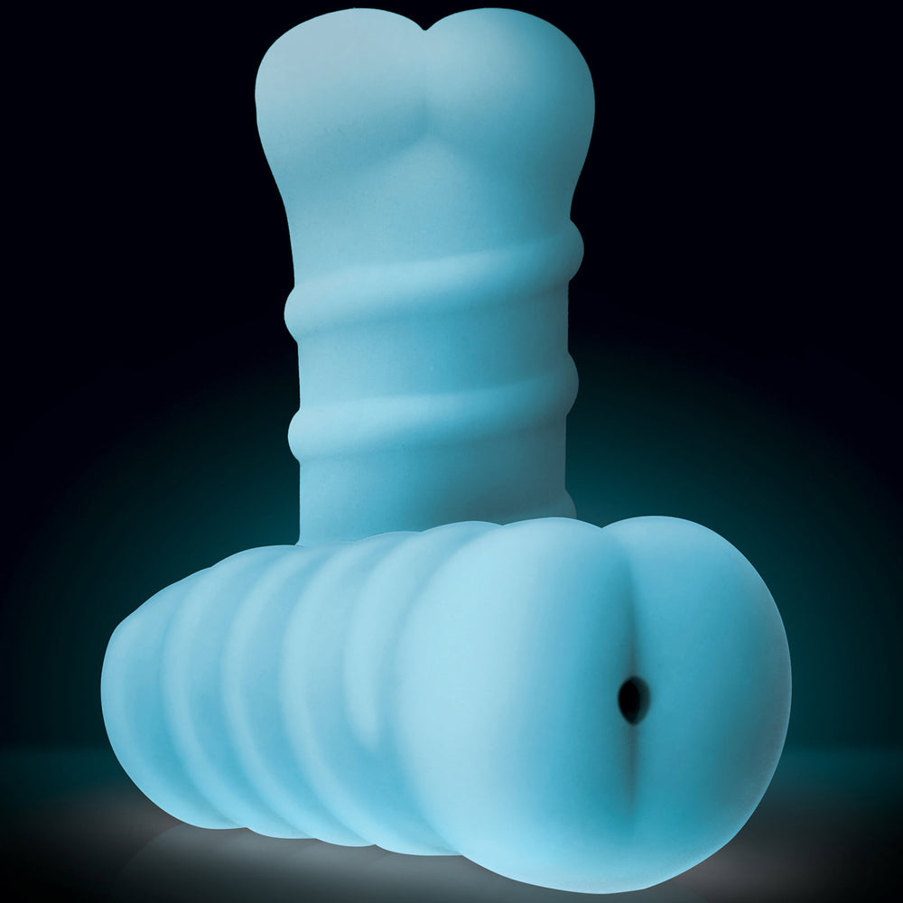 Image of the Silicone Tight Ass Glow In The Dark Masturbator that glows for enticing nighttime fun. 