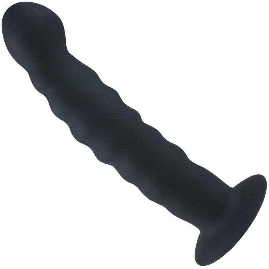 Rippled Silicone Probe - Suction Cup for Hands-Free Fun! - Anal Toys