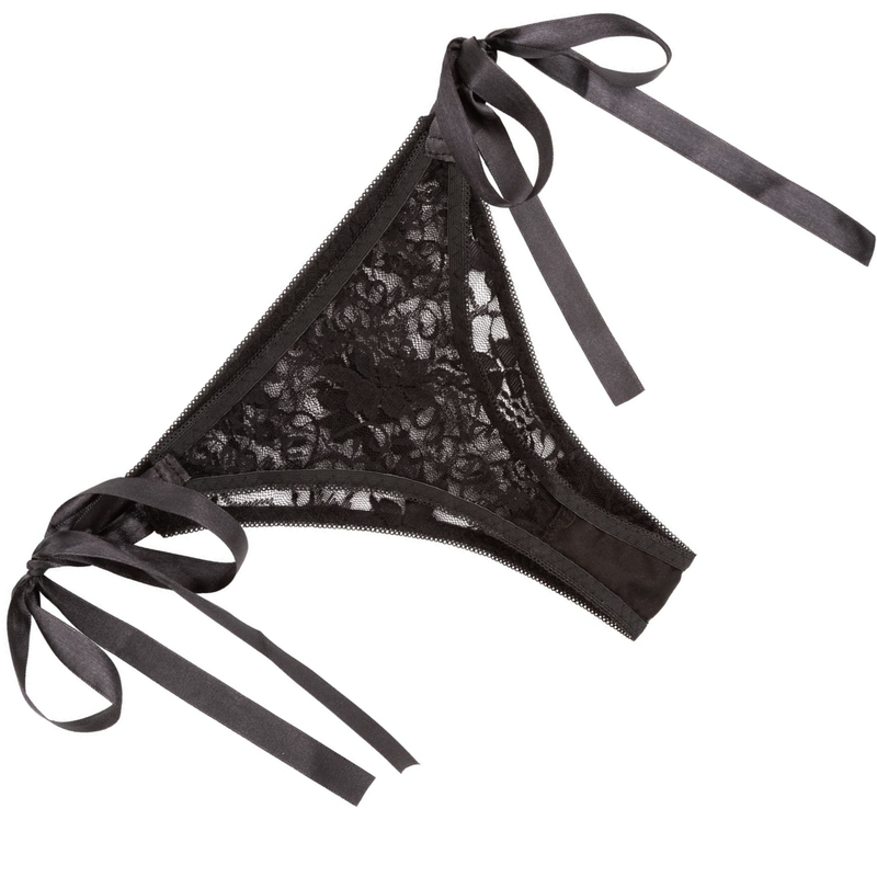 New Secrets Lace Thone Vibrating Panties Black Underwear W/Remote