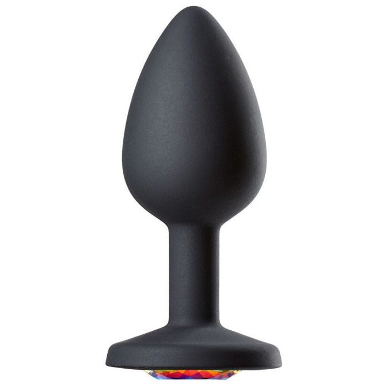 Image of the Silicone Jeweled Anal Plug. This decorative butt plug is visually stimulating and arousing!